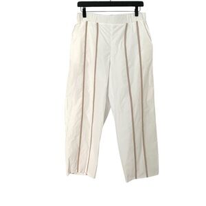 NWT Luukaa Ecru Striped Women’s Size 2/US 8 Pull On Parachute Style Lined Pants